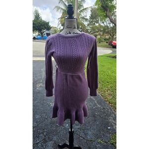 Grace Karen girls 12 purple sweater dress with belt